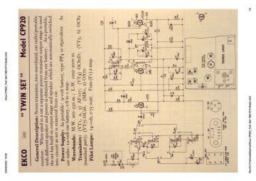 Ekco Twin Set schematic circuit diagram